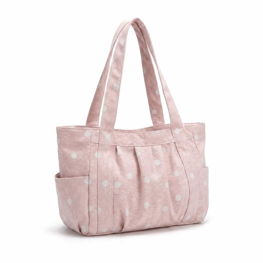 Canvas Polka Dot Shoulder Bag Sweet Handbag Versatile Tote Bag Women