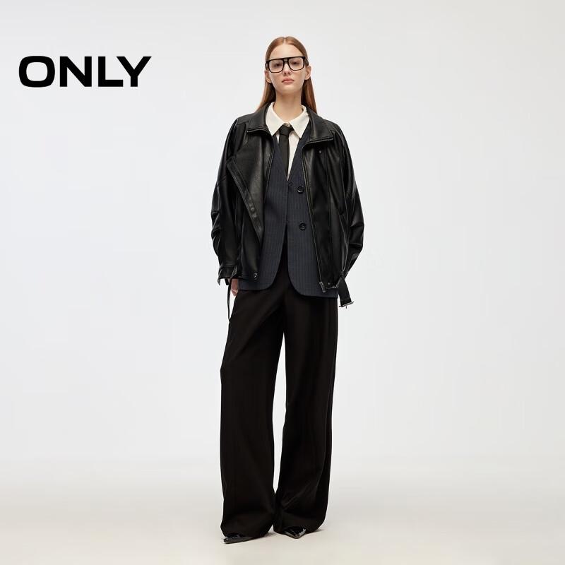 ONLY Women's 2025 Fall Pleated Loose Straight-Leg Casual Pants