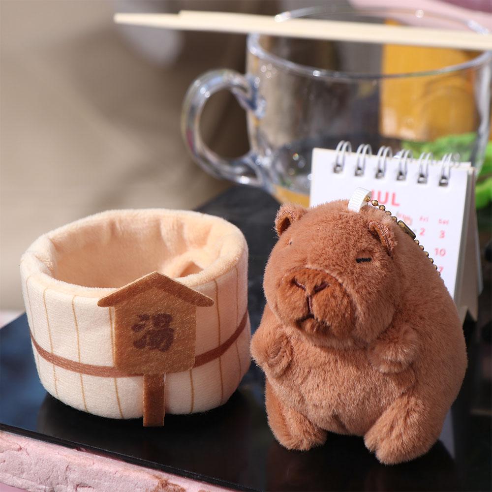 Leisurely Capybara Keychain Japanese Style Car Keyring Fashion Capybara Plush Dolls  Boy