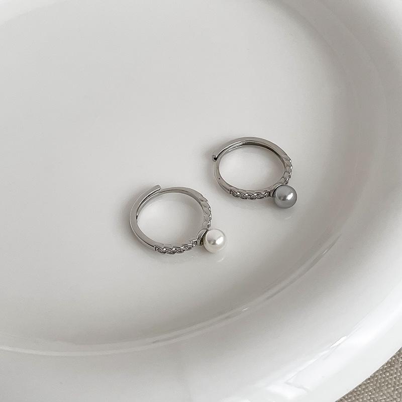 Zircon Pearl Ring for Women Open Metal Finger Rings Design Simple Elegant Female Jewelry Wedding Gift Wholesale