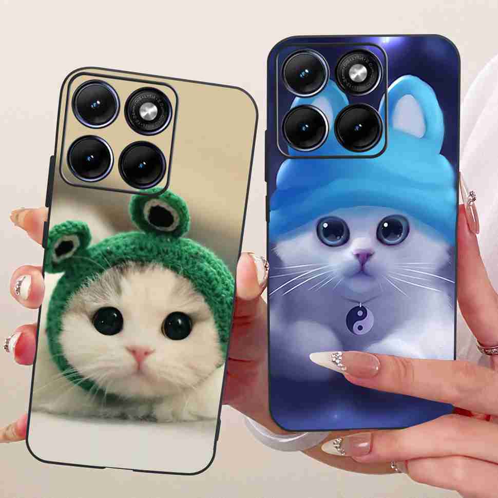 For Motorola Edge 70 Fusion 5G Case Cartoon Cat Panda TPU Black Cover For XT2605-1 XT2605-2 XT2605-4 Soft Silicone Phone Cases