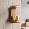 Solid Wooden Round Doorbell with Magnetic Brass Wind Chimes Wireless Jingle Bell Entrance Bell Pendant for Home Decoration