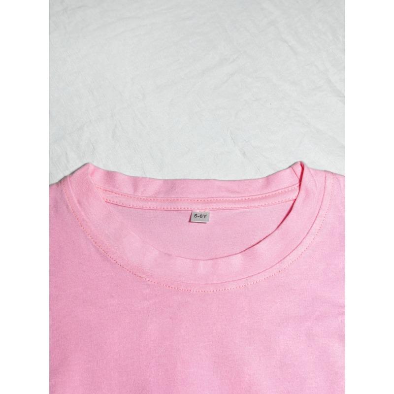 European sizes Cute Cat in a Cup Print Girls' Crew Neck T-Shirt | Casual and Relaxing, Ideal for Spring/Summer, Knit Fabric with Slight Stretch