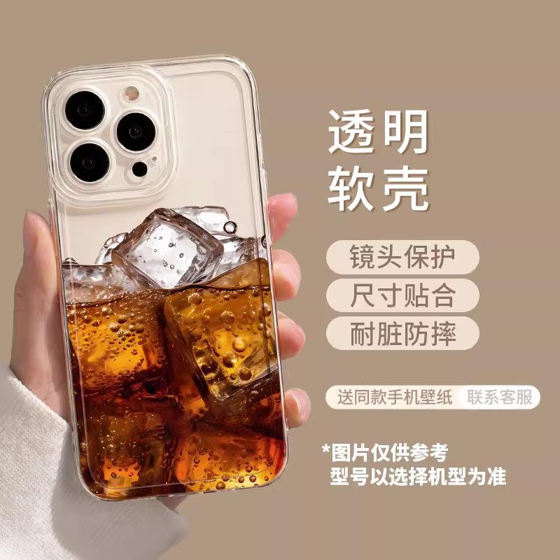 American coffee iPhone16promax iPhone case 15 new 14 transparent tpu all-inclusive 13 protective case