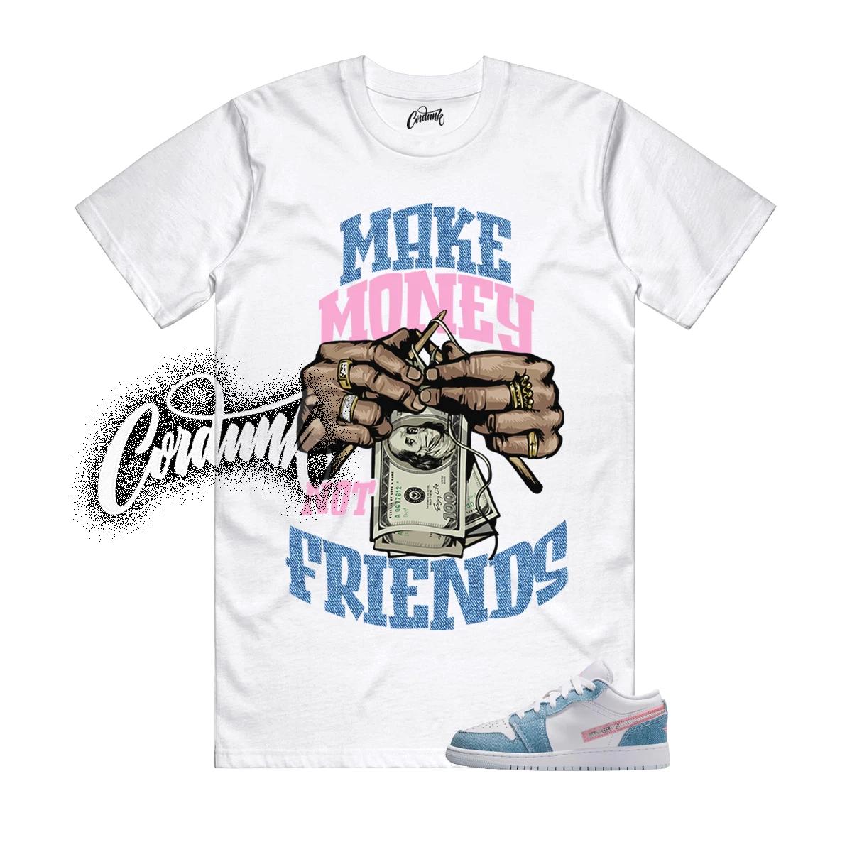 1 Cobalt Bliss Denim White Pink Glow Low T Shirt Match MM S