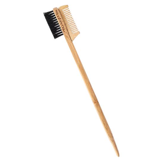 Yousheng Dual Edge Comb Wide Application Ergonomic Mini Bamboo and Wood Eyebrow Brush for Beauty