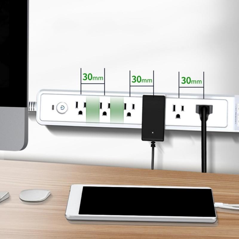 6 Way Power Socket Overloads Proof Flame Retardant 6 Outlets American Outlets and 4 USB A Plug Board for Home Office