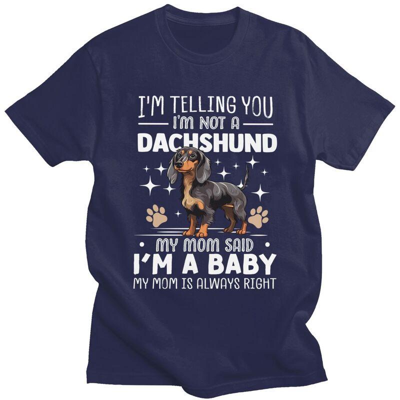 Custom Cute Dachshund T Shirts Men Mom Dog Tshirts Casual Tee Tops 100 Cotton Oversized Tshirts Merch