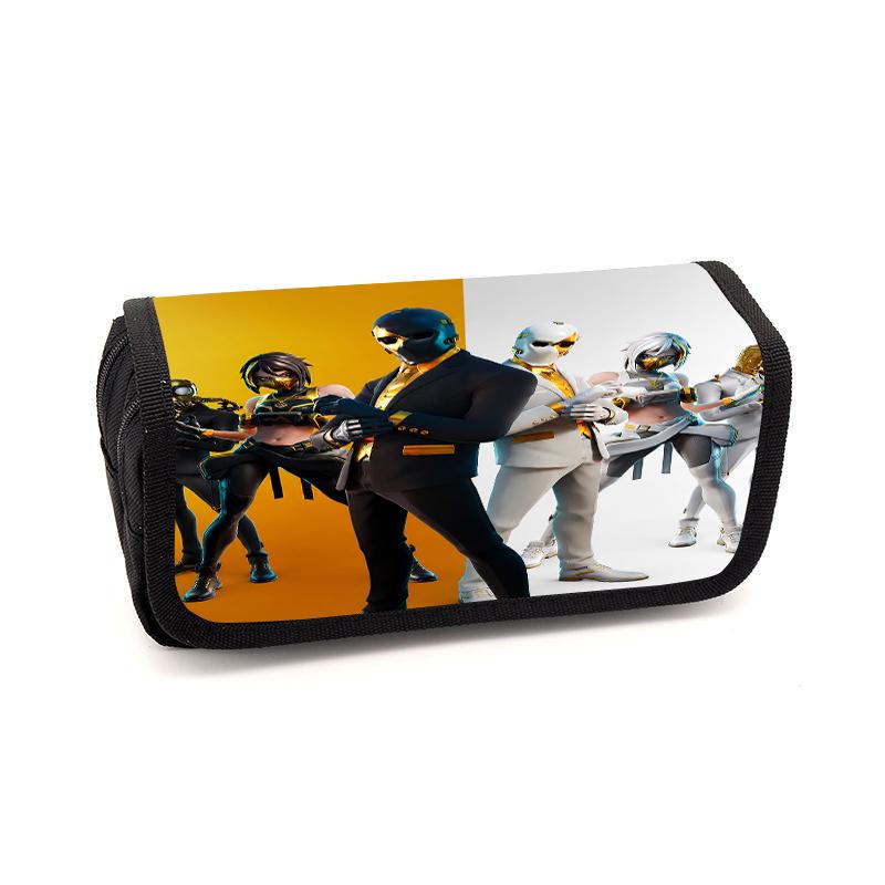 Fortnite Cartoon Lightweight Flip Top Pencil Pouch, Unisex Kids Aged 6-14 Light Portable Student Stationery Storage Case