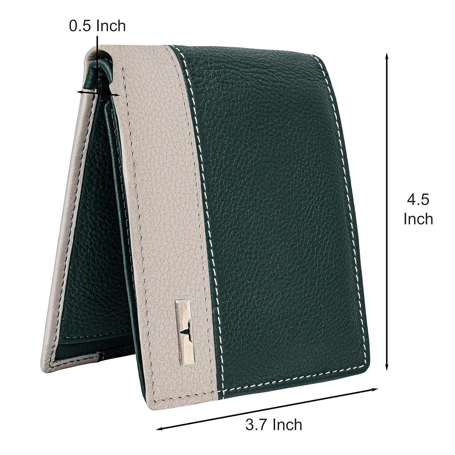 Мужской кожаный кошелек цвета Seattle Green/Sand — фото 2