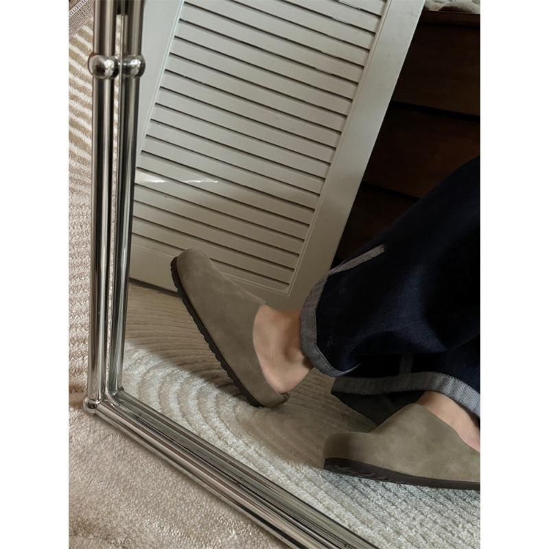 Pure original autumn and winter new retro ugly cute thick-soled bag head slippers women's outer wear