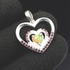 Ethiopian Opal and Garnet Sterling Silver Pendant - Gemstone Jewelry