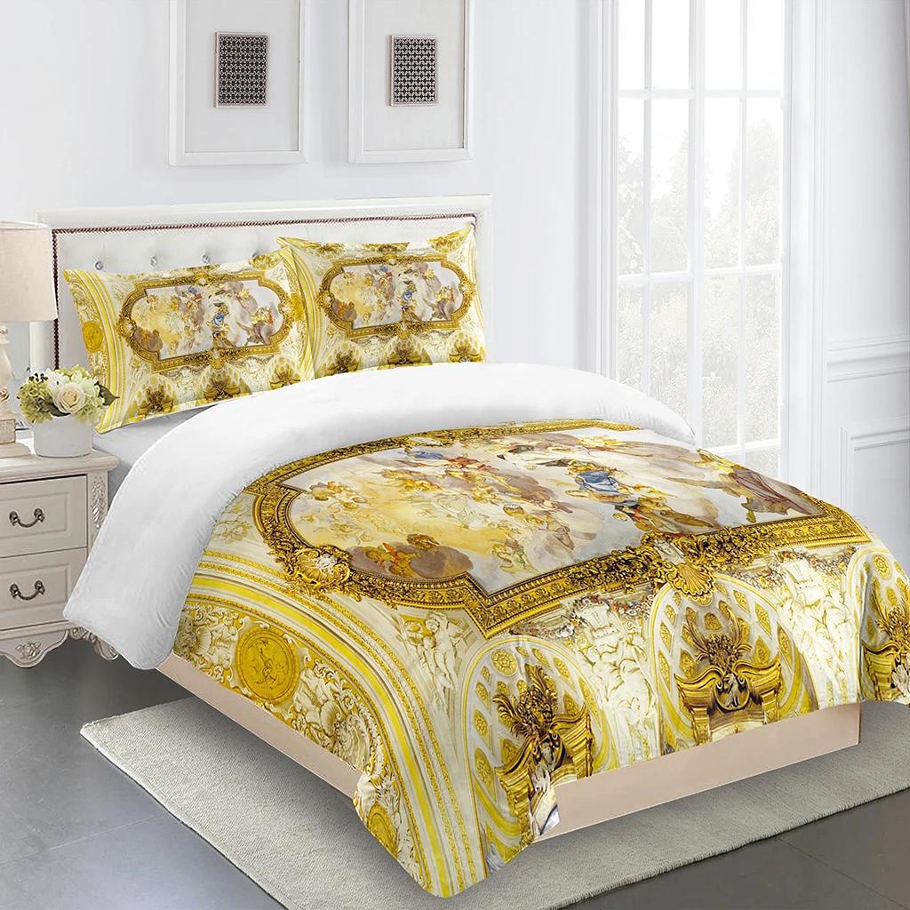 Luxury Black Gold 3Pcs Geometric Kids Twin Queen King Full Size Duvet Cover Bedding Linen Set 2 Seater Bedspread 200x200 240x220