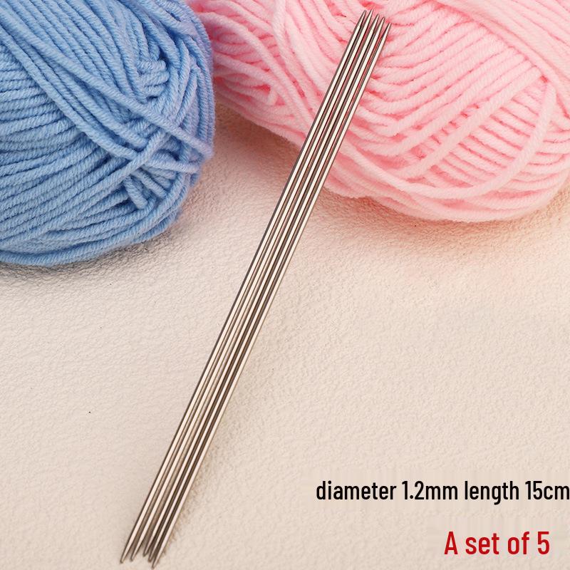 Short Stainless Steel Double-Pointed Needles for Knitting Scarves, Dolls, and Socks