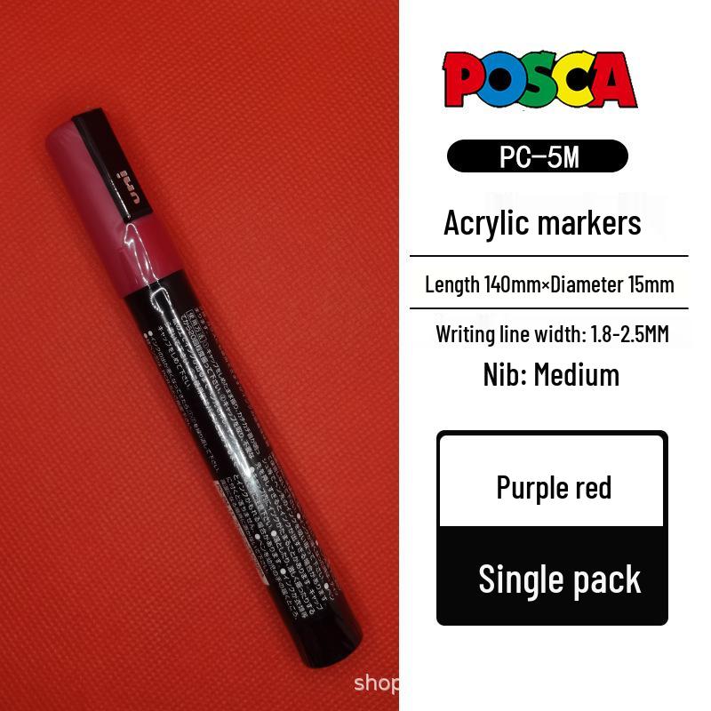 Mitsubishi POSCA PC-5M Wasserbasierter Poster- & Graffiti-Stift, Mittlere Spitze (1,8-2,5 mm), 17 Farben