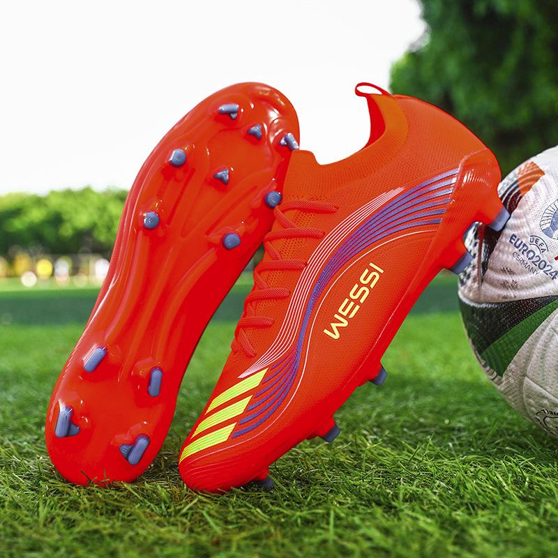 2025 new adult fly-woven football shoes men's low-top long nails broken nails student youth game football shoes