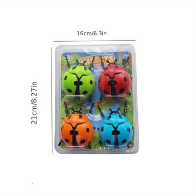 4pcs Wind Up Mechanical Beetle Toys Relax Prank Props In Orange, Red, Green, Blue Plastic Simulation Insect Models for Fun and Novelty