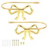 2Pcs Metal Bow Curtain Holdback Decorative Gold Bow Knot Curtain Tieback Modern Window Drapery Holdback Hook for Home Bedroom