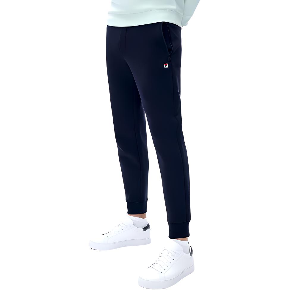 FILA Business Simple Solid Color Basic Knitted Casual Long Pants Men bottoms Legendary-Blue F11M241603FNV