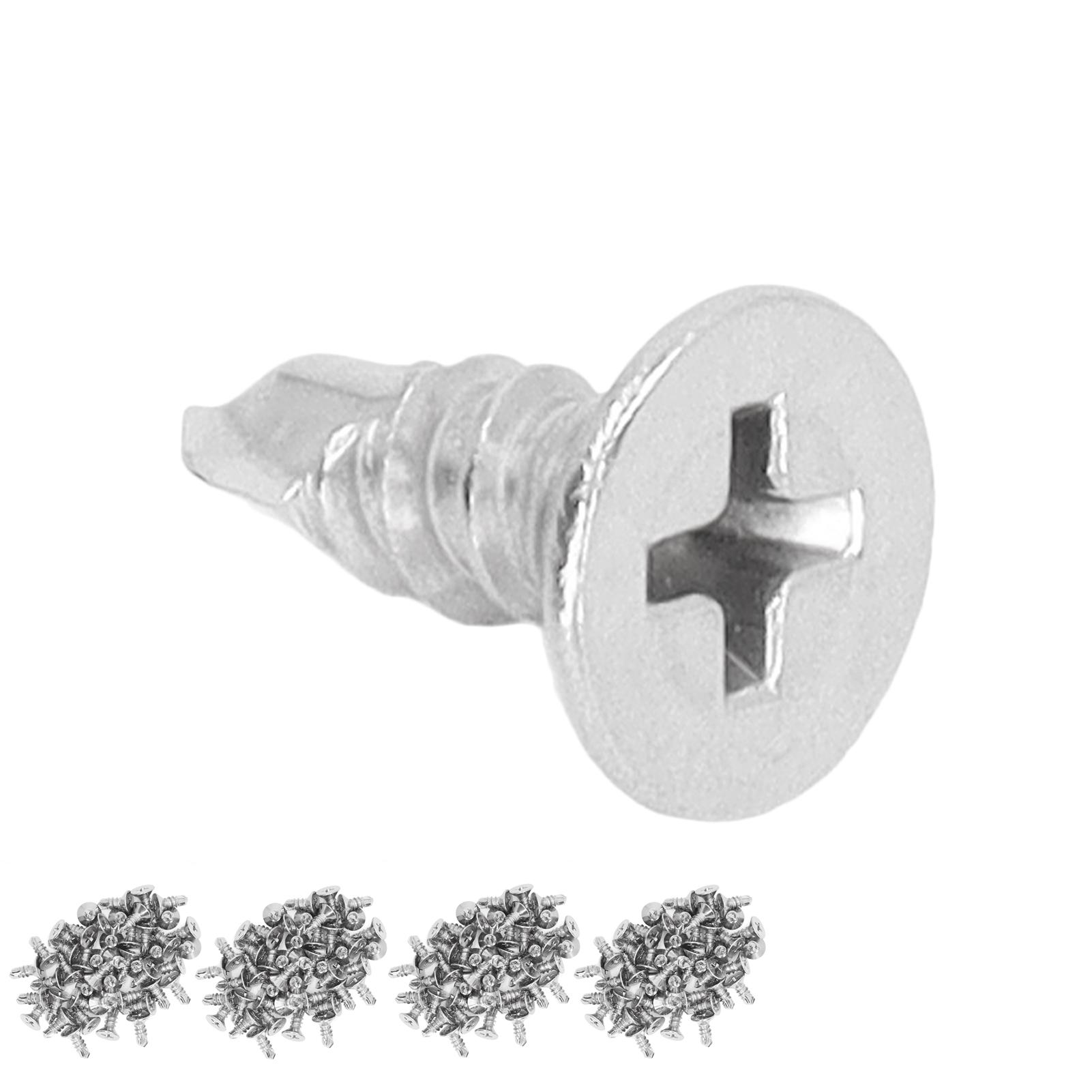 

200Pcs Self Drilling Screw Countersunk Cross Stainless Steel 13mm Length Fastener Set Kit M4.2 18