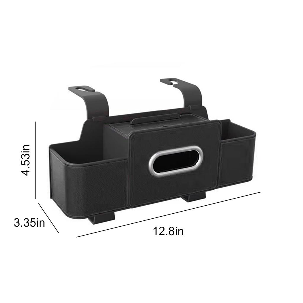 Multifunctional Car Organizer with Cup Holder Tissue Box and Hooks Auto Drink Snack Phone Tray Automotive Travel Accessories