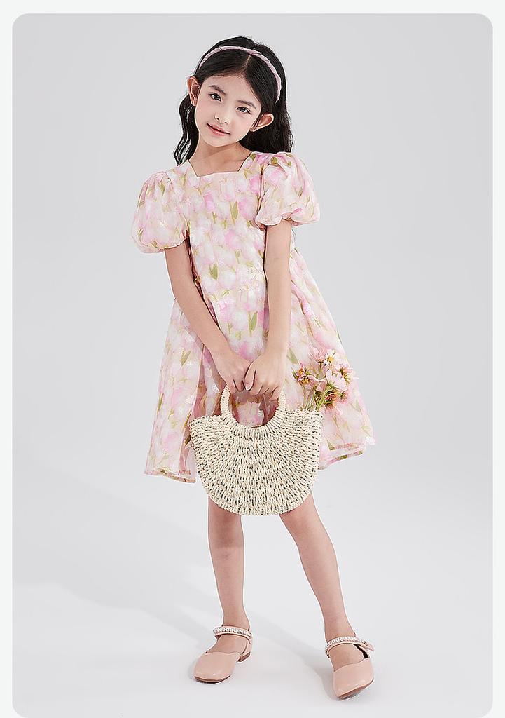 Girls' Chiffon Tulip Big Bow Summer Dresses