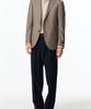 Man On The Boon Notched Lapel Flannel Suit Jacket_Dark Beige 4714351005