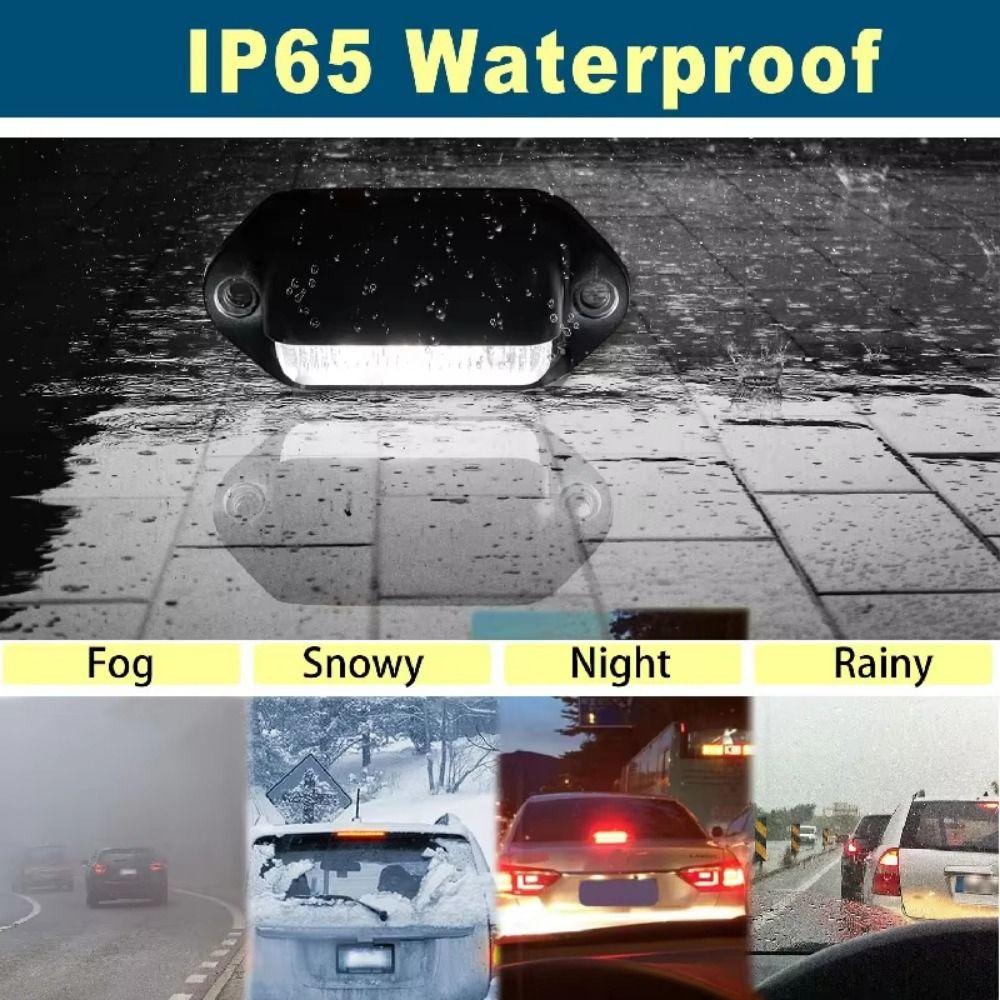 2Pcs 12V-24V LED License Plate Light Waterproof Side Lamp Step Bulbs Tail Lamp Van Installation