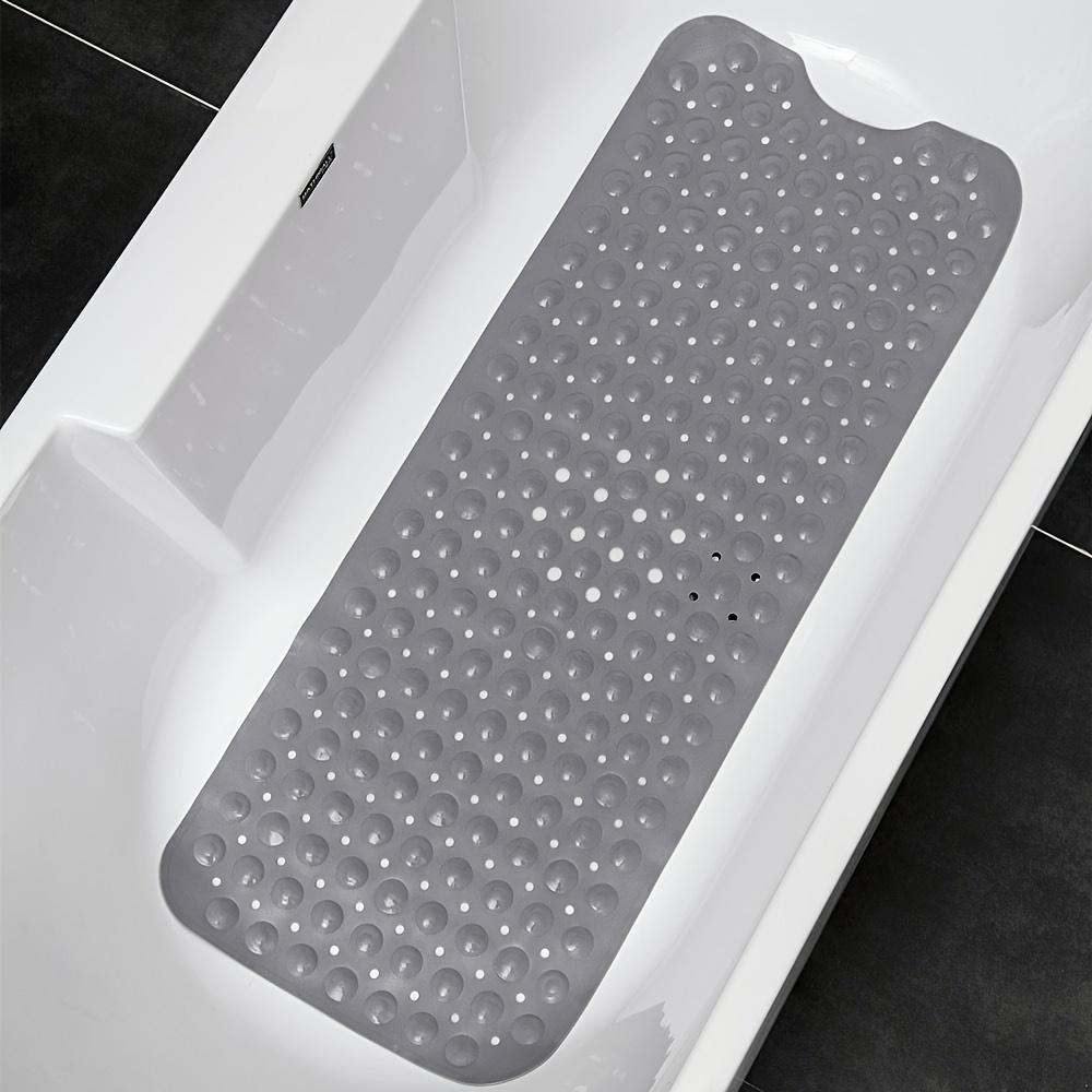 1Pc Non-slip Shower Mat Bathtub Mat with Drain Holes and Suction Cups Machine Washable Household Bathroom Shower Carpet Bathroom