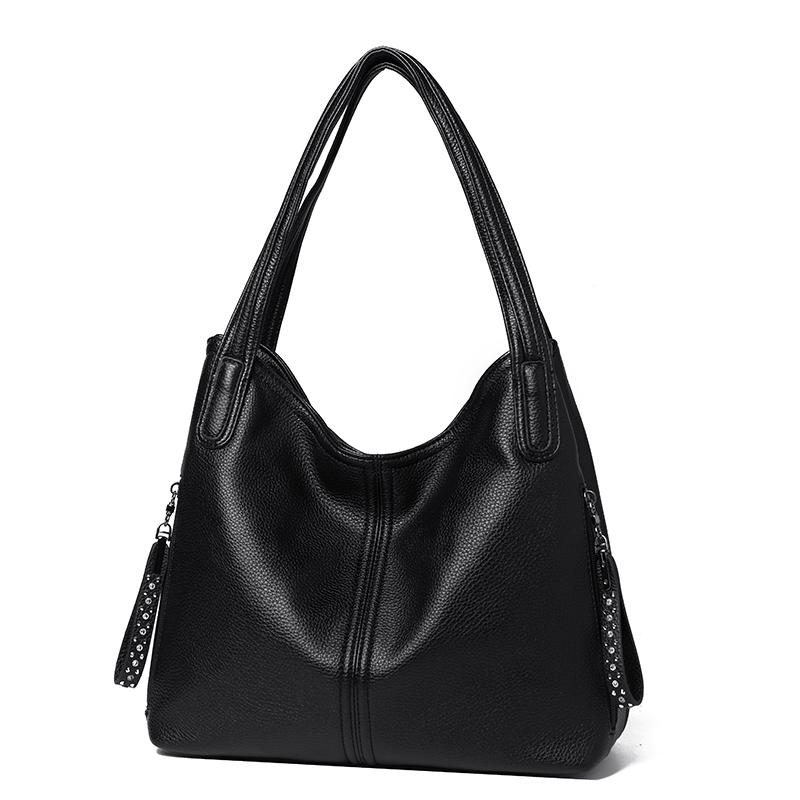 Women PU Leather Hobo Shoulder Bag Large Capacity Soft Handbag Fashion Casual Top‑handle Tote Bag Multi‑pocket Daily Shopping Work Hand Bag For