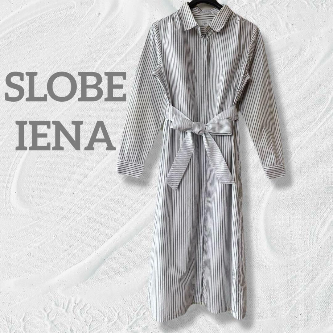 SLOBE IENA Striped Shirt Dress Ribbon Belt