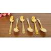 Hochwertiges Dessertlöffel-Set aus Messing mit Futterdesign, perfekt für den Einsatz zu Hause, in der Küche oder im Restaurant, 17,8 cm lang (Packung mit 6)