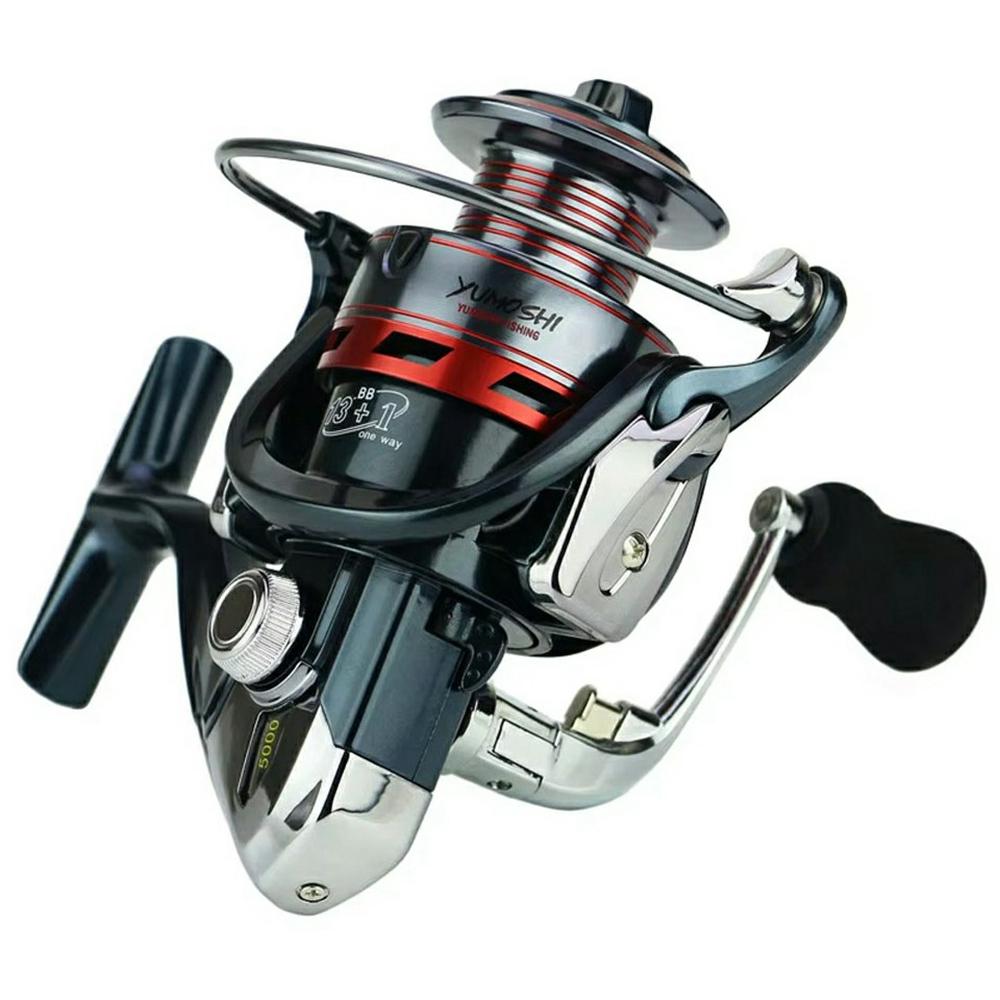 

YUMOSHI XS5000 Metal Rocker Arm Spinning Reel Gapless 14BB Outdoor Fishing Reel A