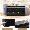 140 x 35 x 72,5 cm Wohnzimmerschrank, Sideboard mit 2 Schubladen, Hochglanz-Schubladenschrank, Schrank mit 4 Türen, LED-Standmöbel, Schwarz