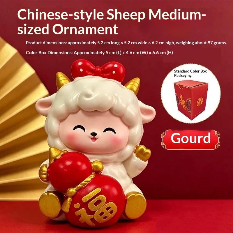1/4Pcs Year Of The Goat Ornament Chinese New Year 2027 Desktop Decor Sheep Year Mascot Lucky Ornaments Spring Festival Gifts