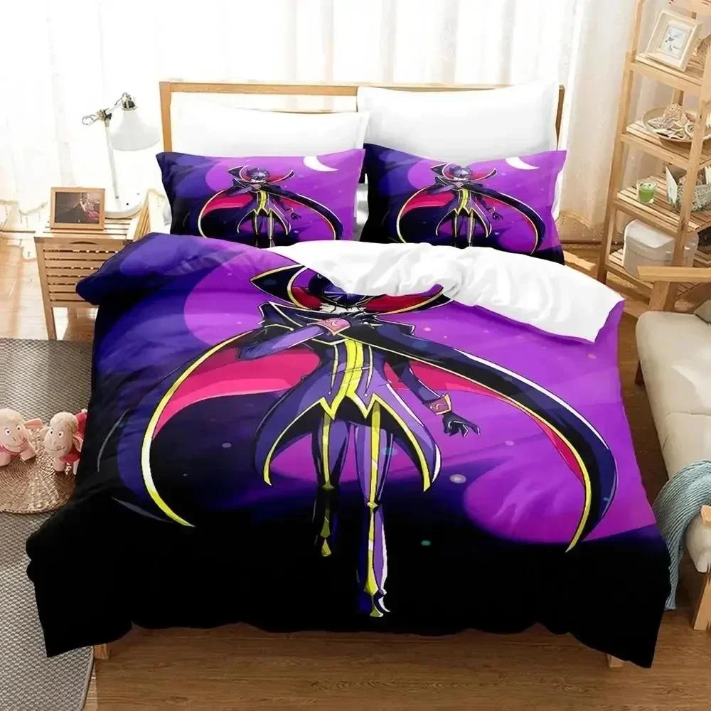 Luxury New 3D Print Anime GEASS C.C. CODE Bedding Set Duvet Cover Bed Set Quilt Cover Pillowcase Queen Boys Adult Bedding Set