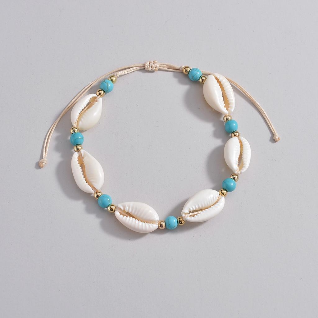 Vacation Beach Style Shell Weaving Beaded Adjustable Women's Feet Chain