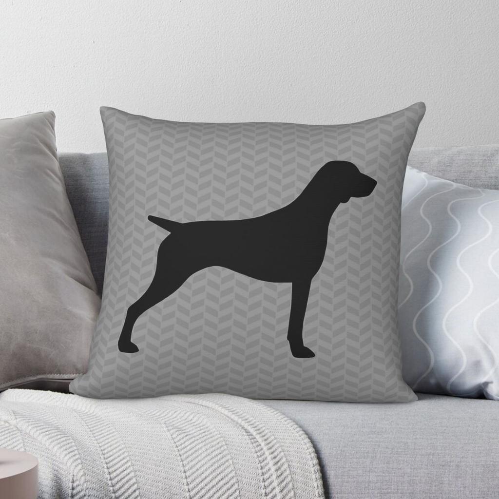 German Shorthaired Pointer Square Pillowcase Polyester Linen Velvet Pattern Zip Decor Pillow Case Car Cushion Case Wholesale