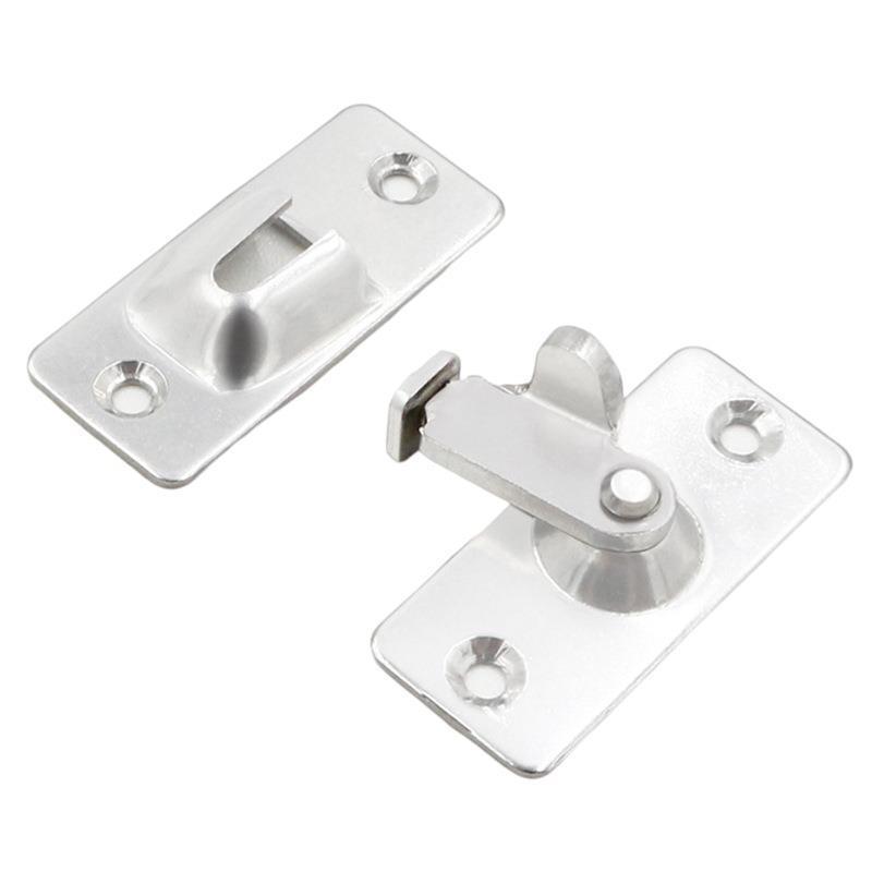 Black Stainless Steel 90° Latch for Small Doors: Anti-theft Right Angle Sliding Door Hasp Lock.