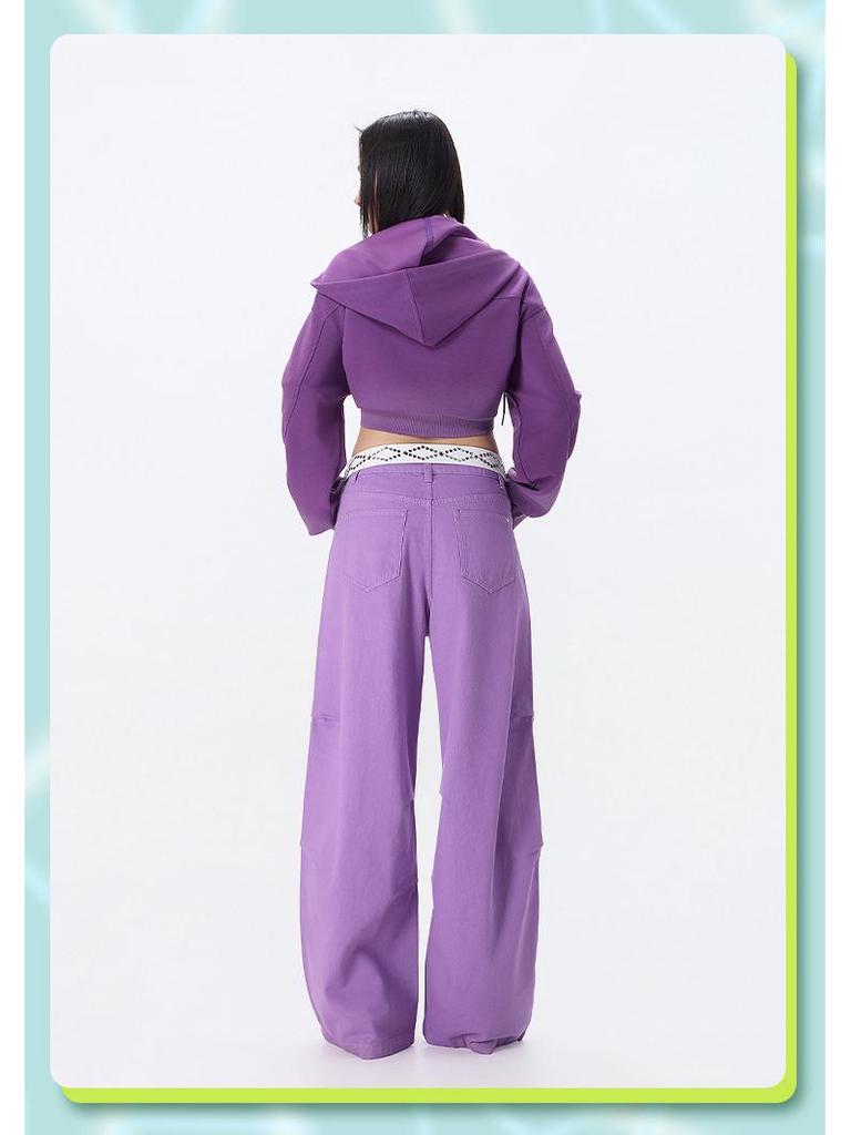 Tuogu Trend American Retro Spicy Girl Scimitar Wide-Leg Cargo Pants - Versatile, Slimming, Spring Style
