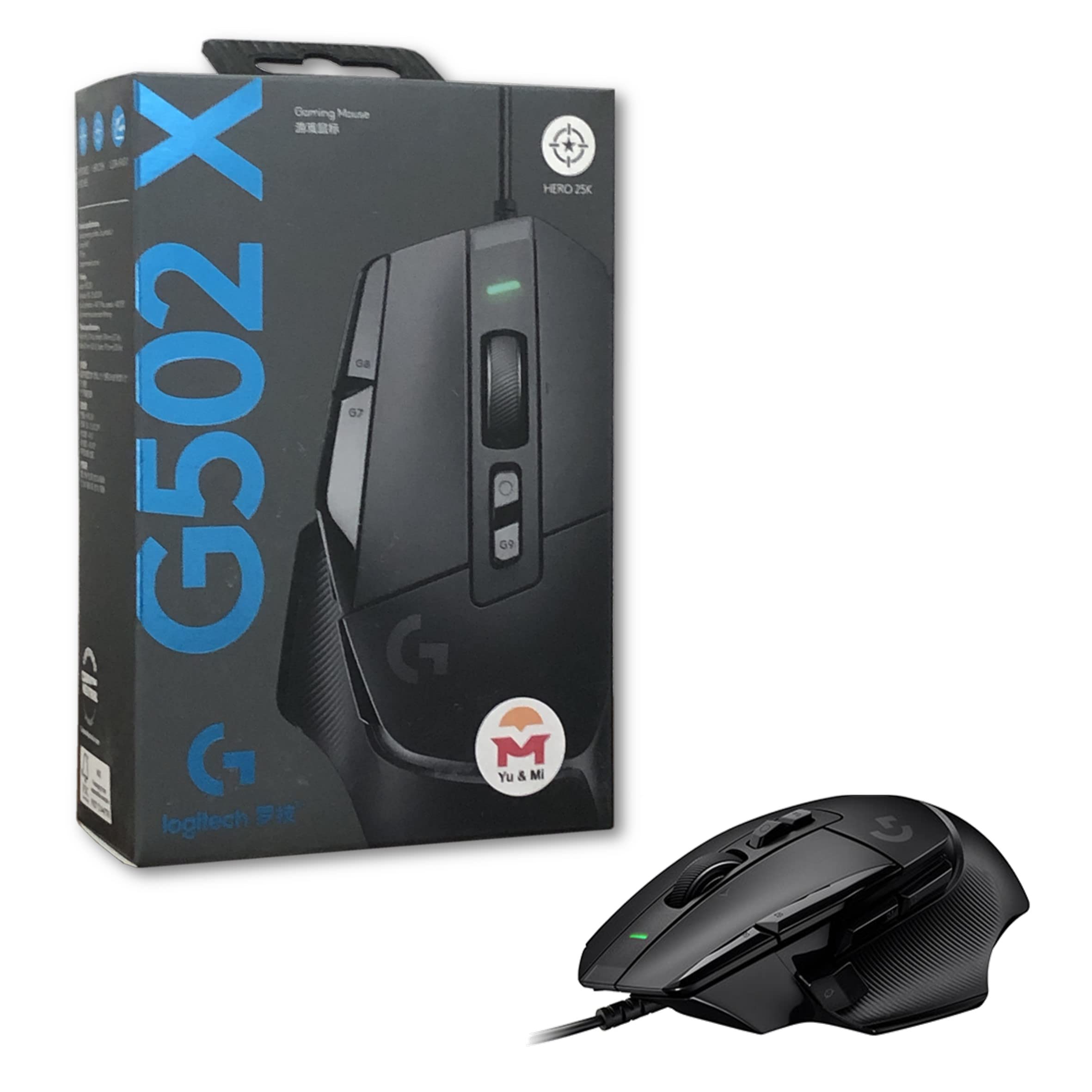 

G502 X Провідна Ігрова HERO 25K Гібридний Перемикач Легка 13 Програмованих Висока Міцність та Висока Гарантійний Талон Kobuta Закордонна Оригінальна 2 Роки Безкоштовно чорний