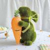 Resin Flocked Bunny Figurine Faux Moss Easter Bunny Ornament Small Flocking Rabbit Sculpture for Spring Easter Table Yard Decor