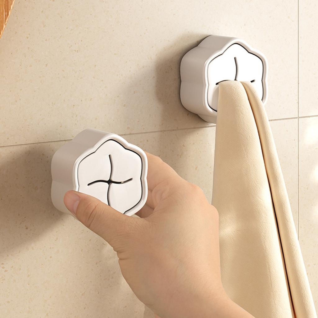 Kitchen Towel Hooks Round Self Adhesive Wall Mount Dish Towel Hook Hangers (Push To Hanging) Hand Towel Hook Holders