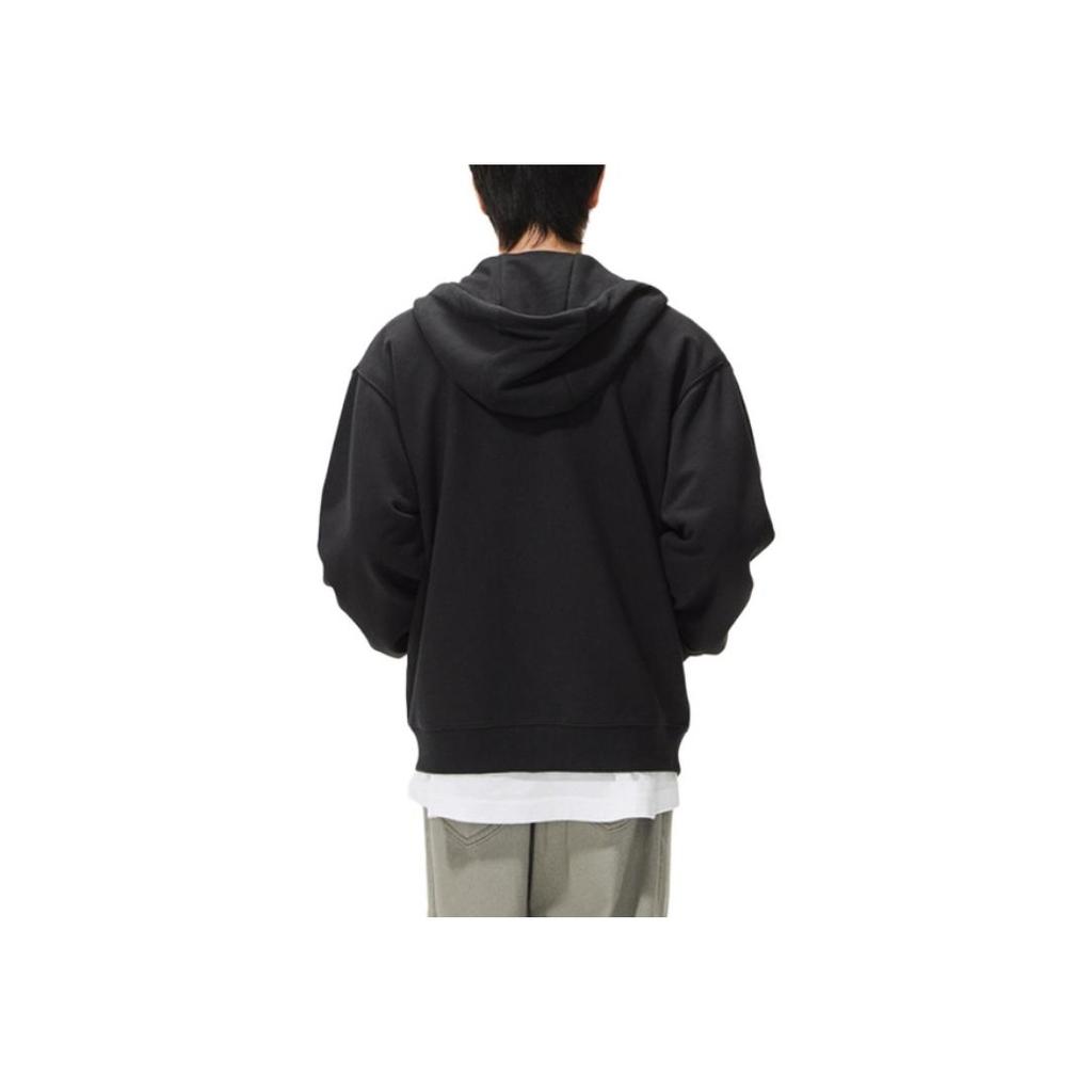 Korean Style Letter Embroidered Hooded Long Sleeve Sweatshirt Men sweatshirt Black LE2403HZ01BK