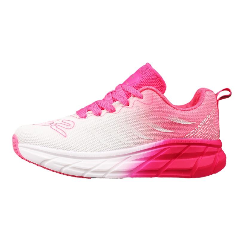 

Мужские и женские кроссовки с дышащей сеткой. Легкая женская обувь для прыжков. Обувь с мягкой подошвой. 43 розовый