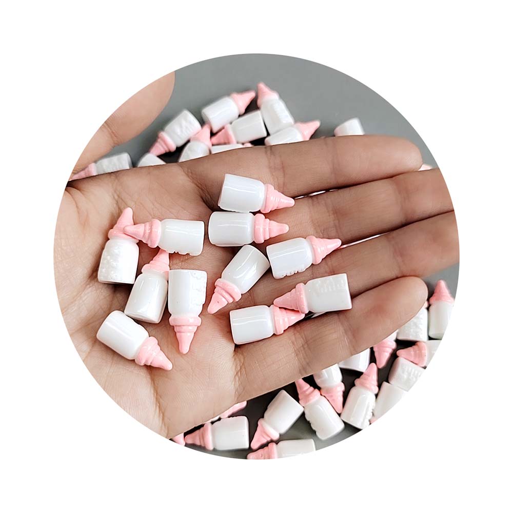 100PCS Resin Simulation Mini Milk Bottle Miniature Baby Cute Bottle Dolls House Accessories Fairy Garden Miniatures