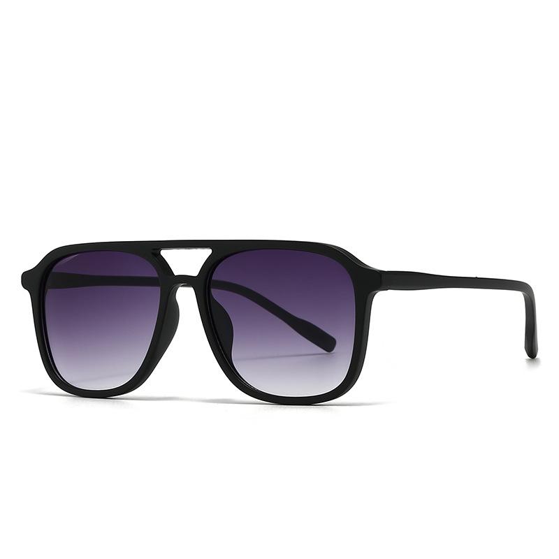 Ins Retro Double Bridge Square Women Sunglasses  Fashion Leopard Print Gradient Lenses Men Trend Uv400