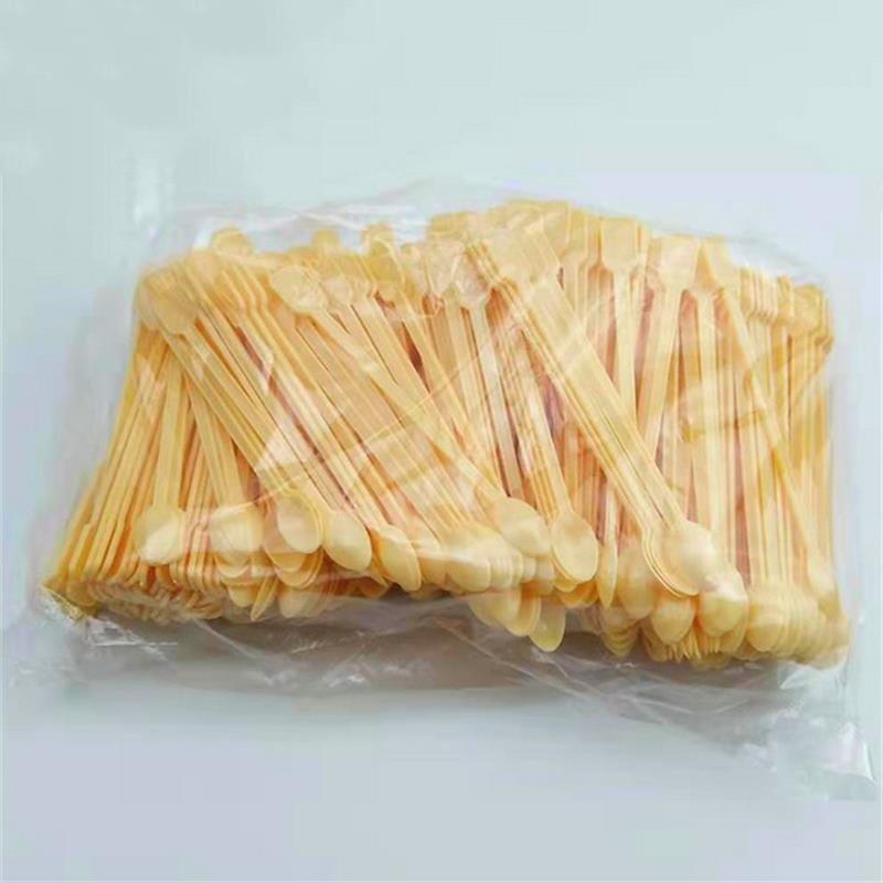 500/100Pcs Coffee Dessert Cake Spoons Plastic Spoon Safe Tea Coffee Ice Cream Stick Stirring Bar Disposable Spoons