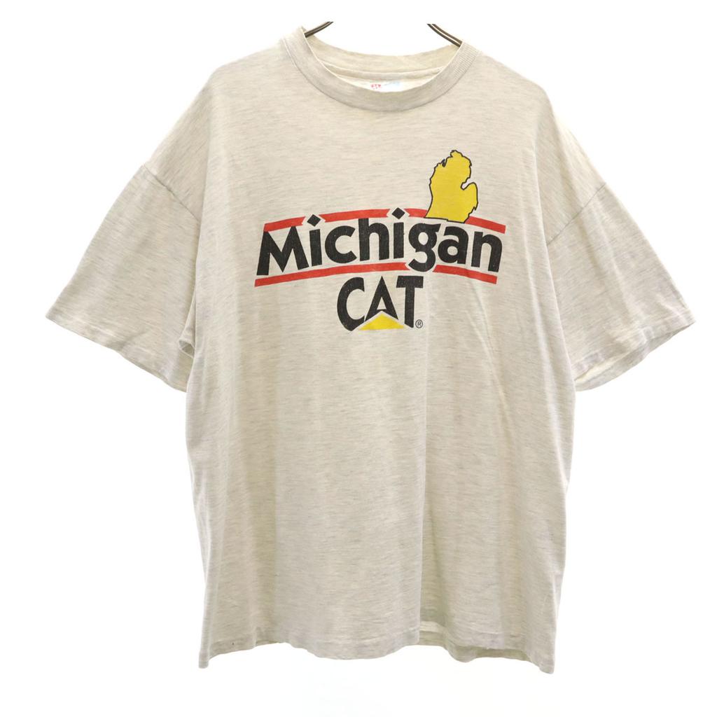 Hanes 90s Old Caterpillar made in the USA Michigan CAT Short sleeve T-shirt Men's Used