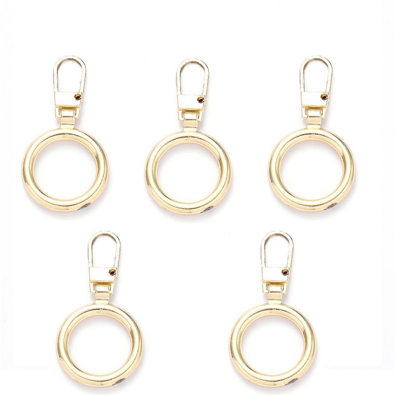 5pcs Detachable Metal Zipper Pullers for Zipper Sliders Head Zippers Repair Zipper Pull Tab DIY Sewing Replacement Bags Jacket